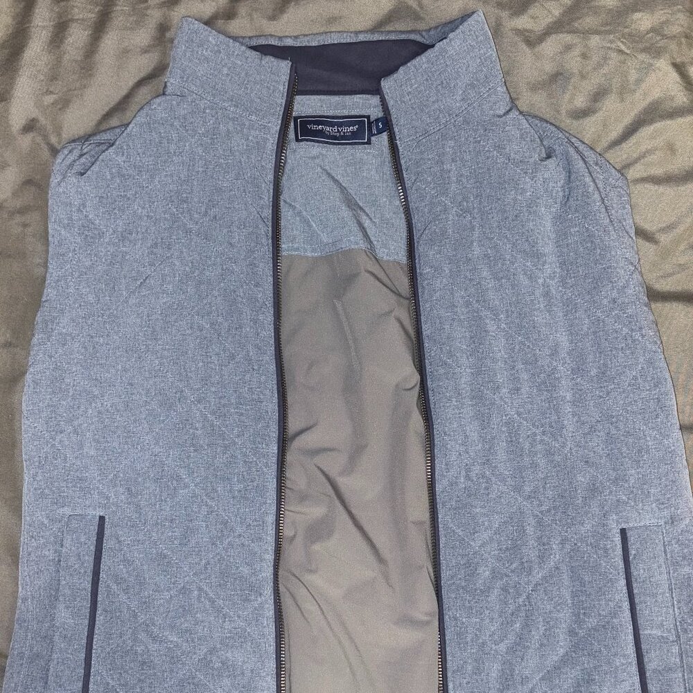 Vineyard Vines Dorset Quilted Vest Size S Color Blue Mirage Worn Once